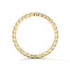 wedding band with bezel set in Yellow Gold in 10K
