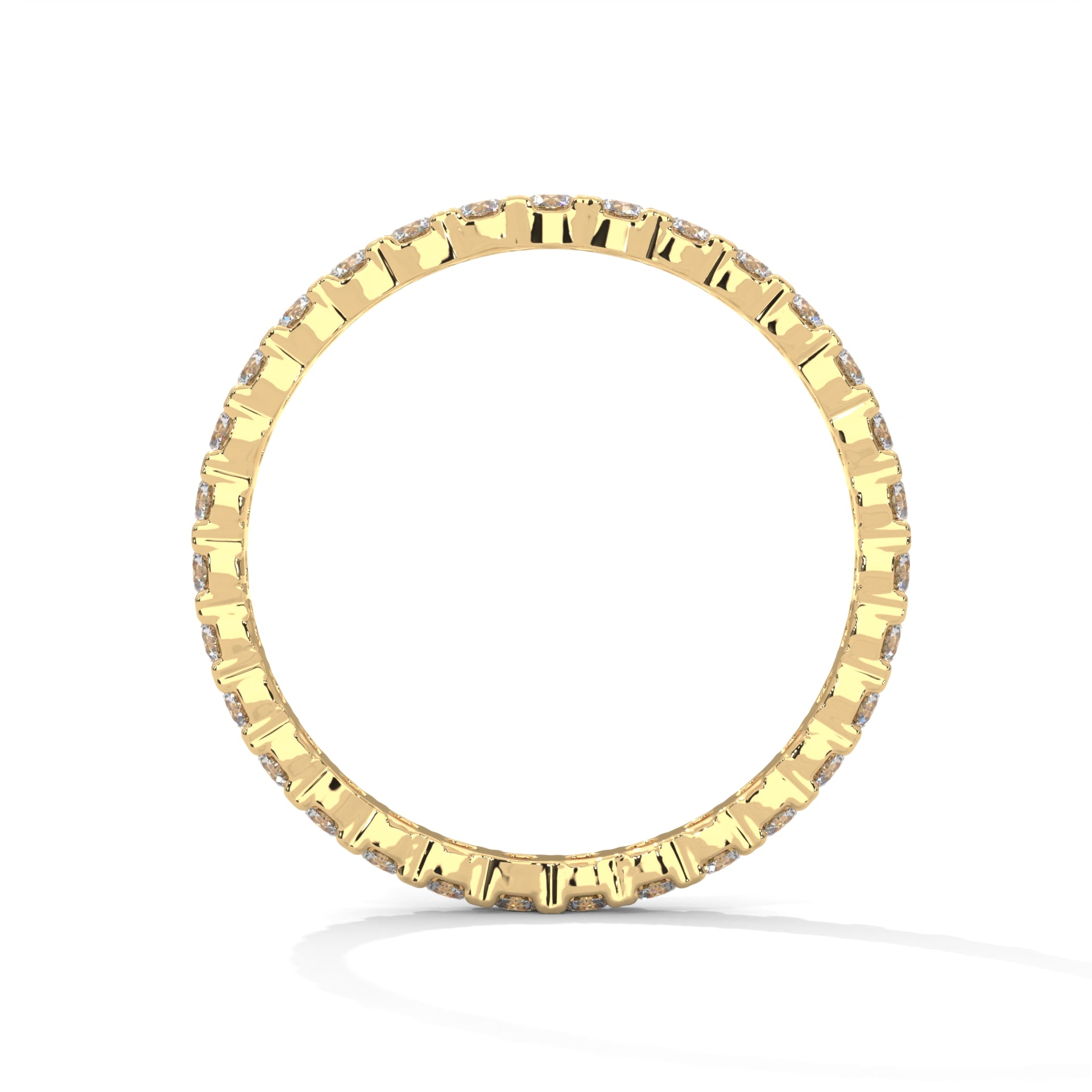 wedding band with bezel set in Yellow Gold in 10K
