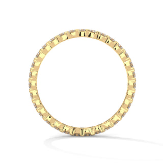 wedding band with bezel set in Yellow Gold in 10K
