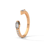 Stylish Marquise Moissanite Open Wrap Wedding Band